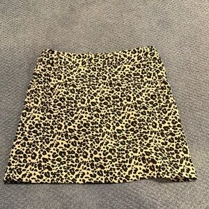 LOFT Animal Print Mini Skirt - Black and Tan